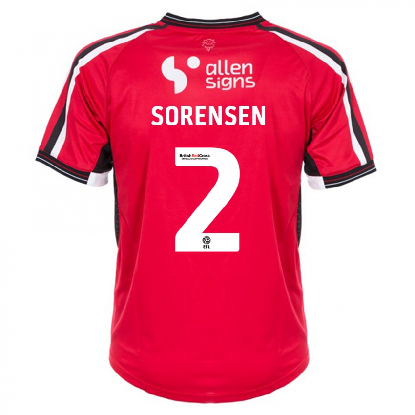 Bambino Maglia Lasse Sörensen #2 Rosso Kit Gara Home 2023/24 Maglietta