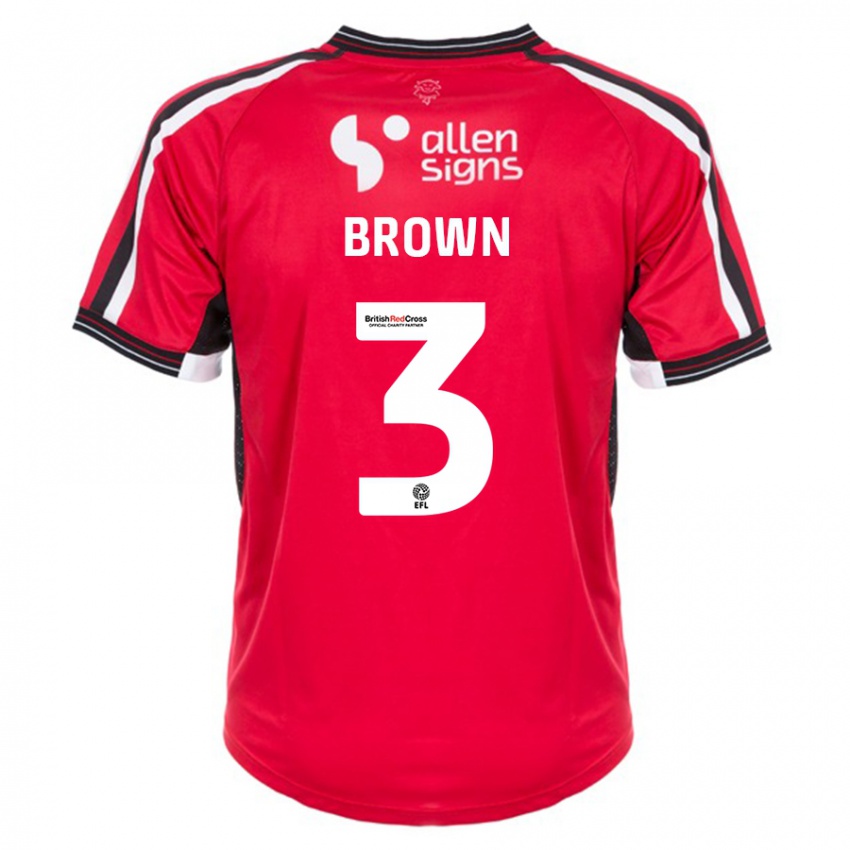 Bambino Maglia Jaden Brown #3 Rosso Kit Gara Home 2023/24 Maglietta