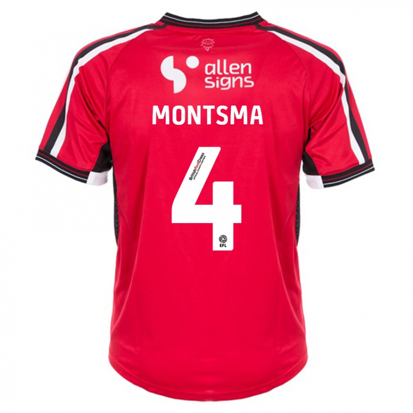 Bambino Maglia Lewis Montsma #4 Rosso Kit Gara Home 2023/24 Maglietta