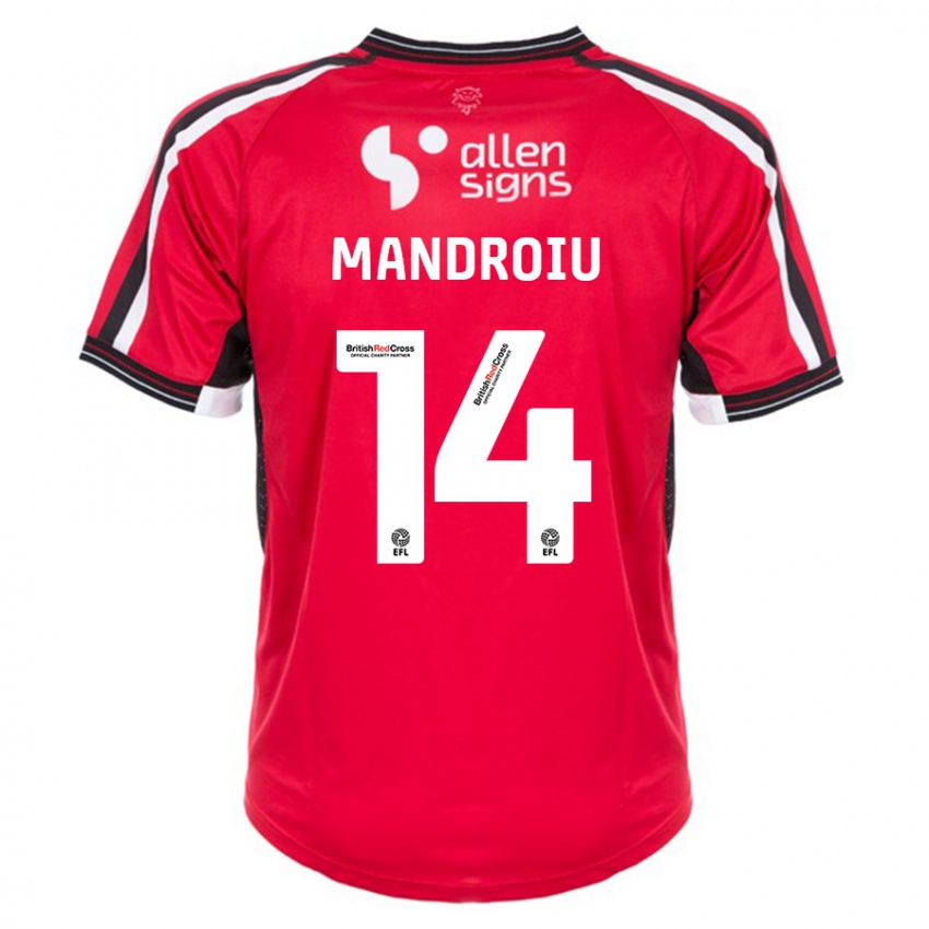 Bambino Maglia Daniel Mandroiu #14 Rosso Kit Gara Home 2023/24 Maglietta