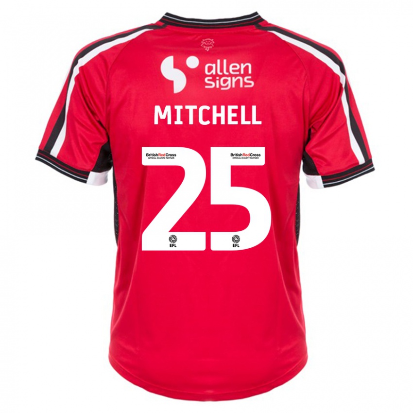 Bambino Maglia Alex Mitchell #25 Rosso Kit Gara Home 2023/24 Maglietta