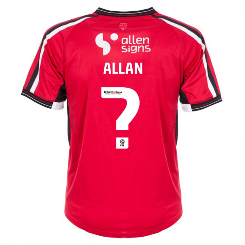 Bambino Maglia Isaac Allan #0 Rosso Kit Gara Home 2023/24 Maglietta