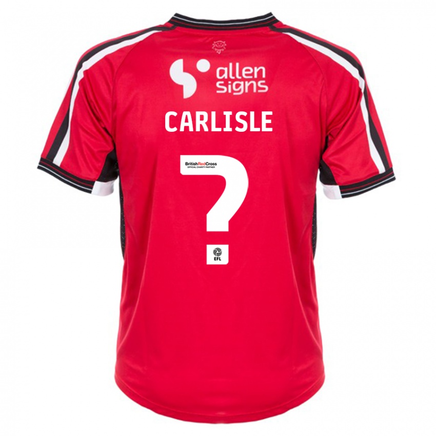 Bambino Maglia Charlie Carlisle #0 Rosso Kit Gara Home 2023/24 Maglietta