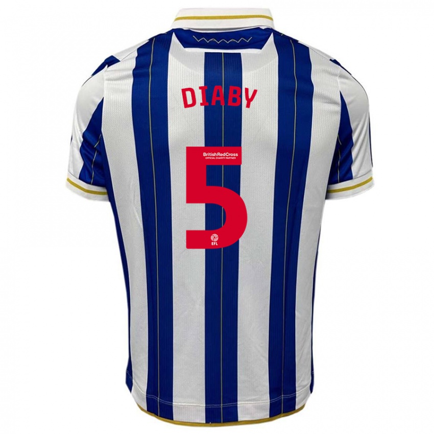 Bambino Maglia Bambo Diaby #5 Blu Bianco Kit Gara Home 2023/24 Maglietta