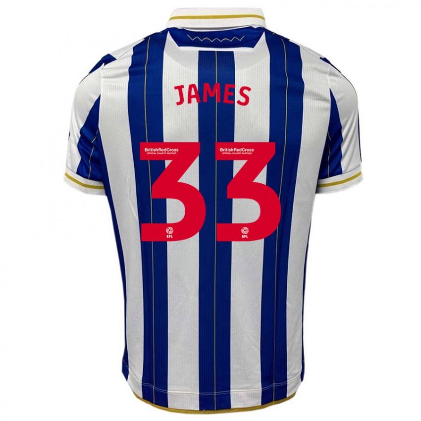 Bambino Maglia Reece James #33 Blu Bianco Kit Gara Home 2023/24 Maglietta