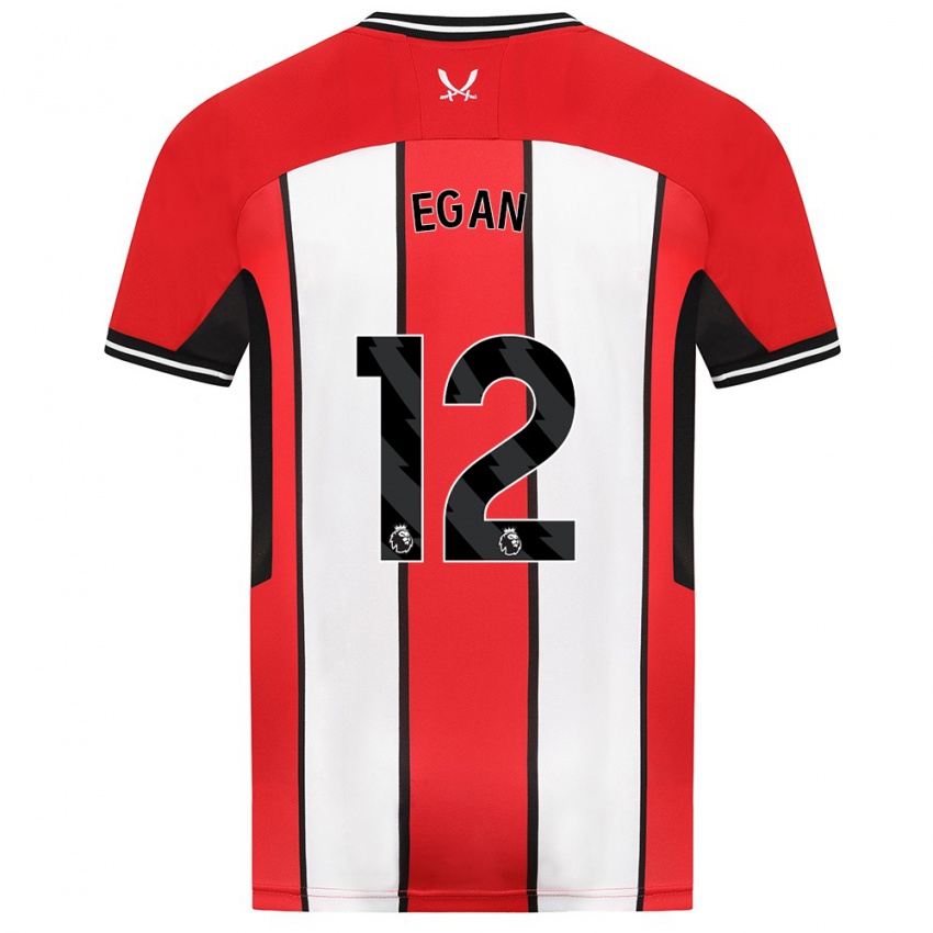 Bambino Maglia John Egan #12 Rosso Kit Gara Home 2023/24 Maglietta