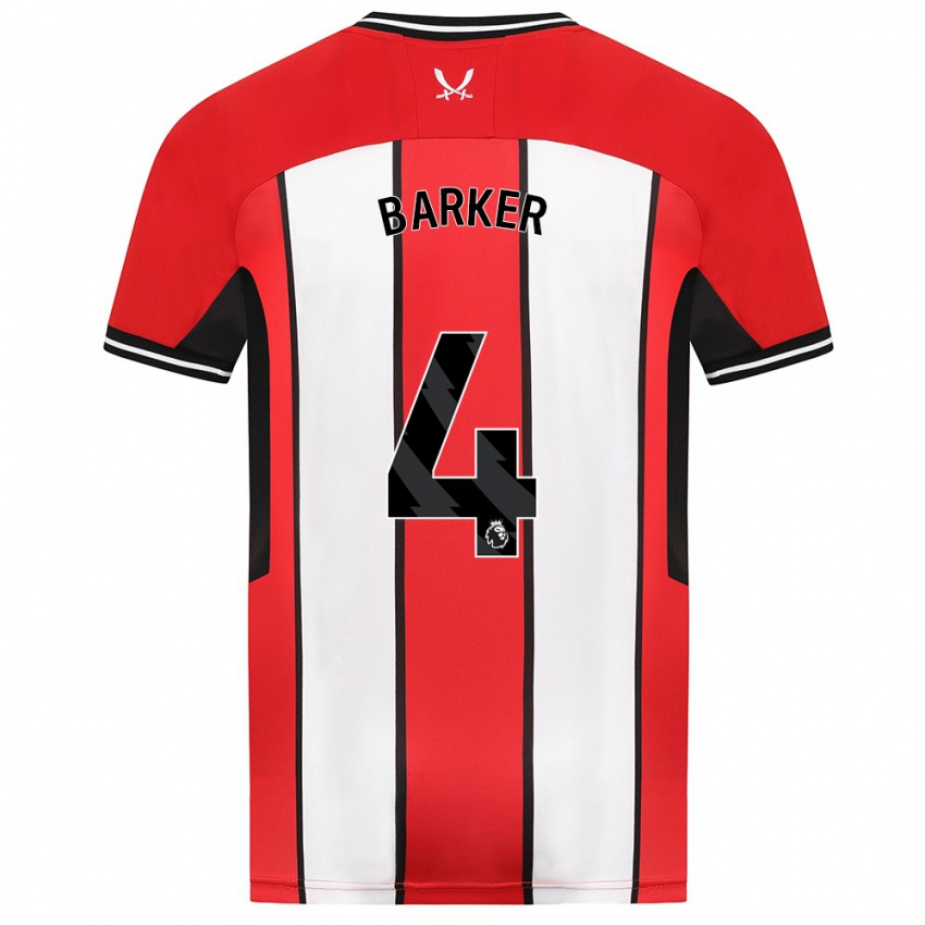 Bambino Maglia Sophie Barker #4 Rosso Kit Gara Home 2023/24 Maglietta