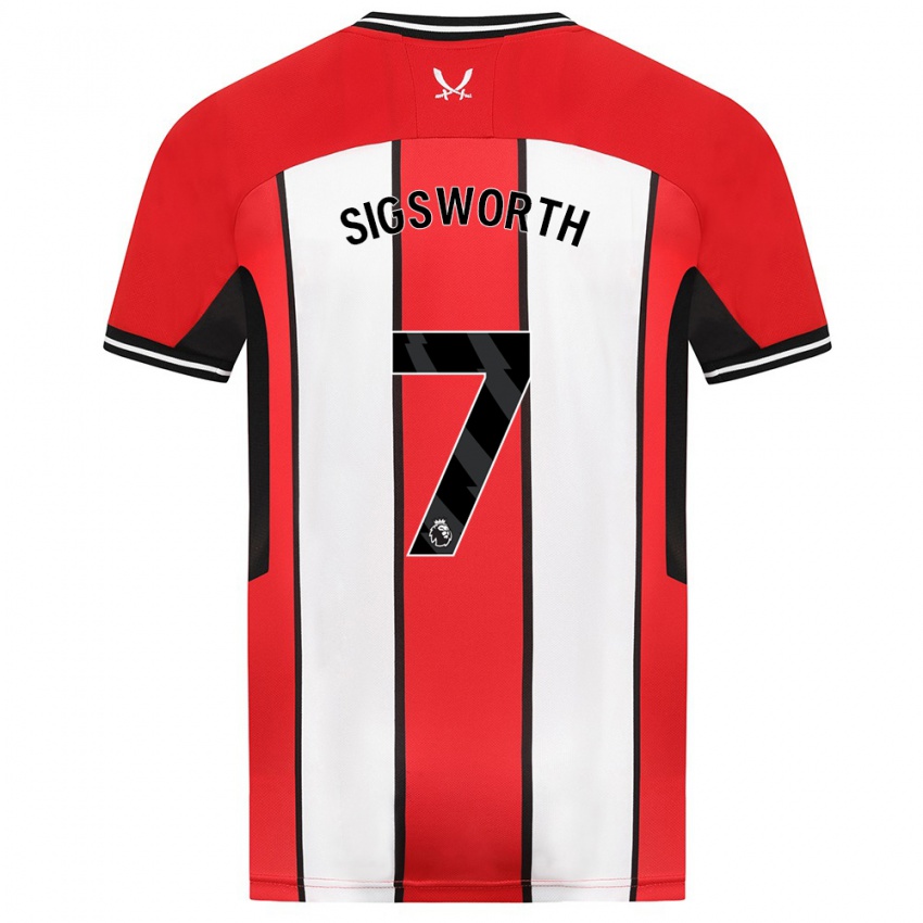 Bambino Maglia Jess Sigsworth #7 Rosso Kit Gara Home 2023/24 Maglietta