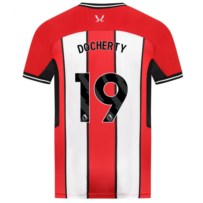 Bambino Maglia Charley Docherty #19 Rosso Kit Gara Home 2023/24 Maglietta