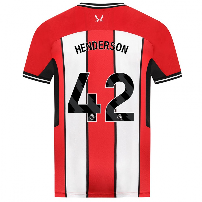 Bambino Maglia Peyton Henderson #42 Rosso Kit Gara Home 2023/24 Maglietta