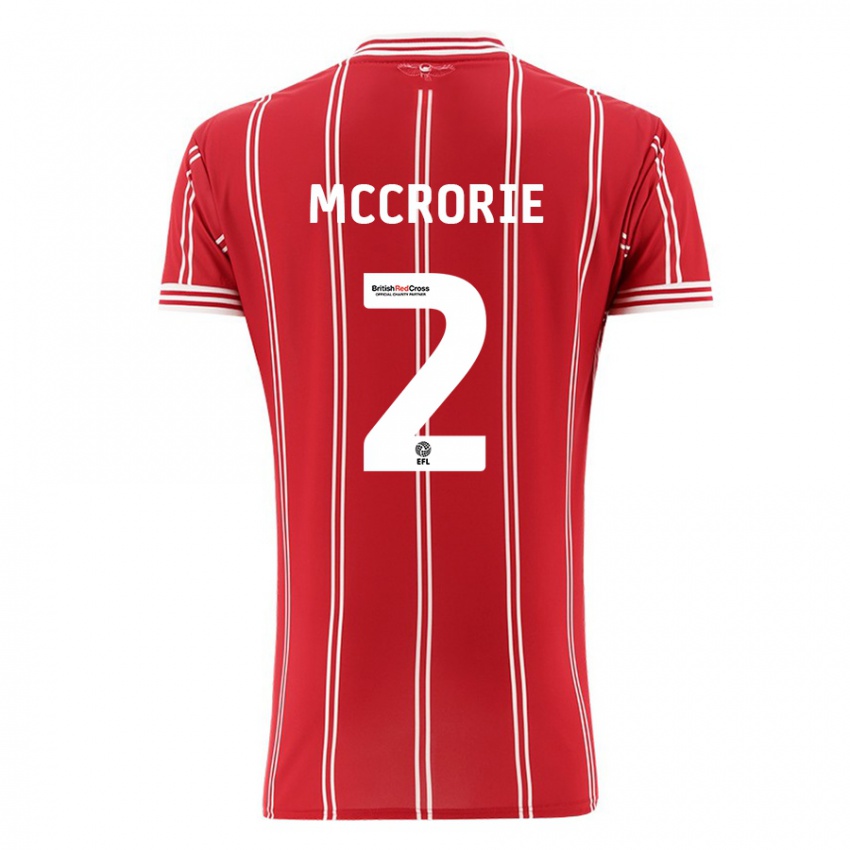 Bambino Maglia Ross Mccrorie #2 Rosso Kit Gara Home 2023/24 Maglietta