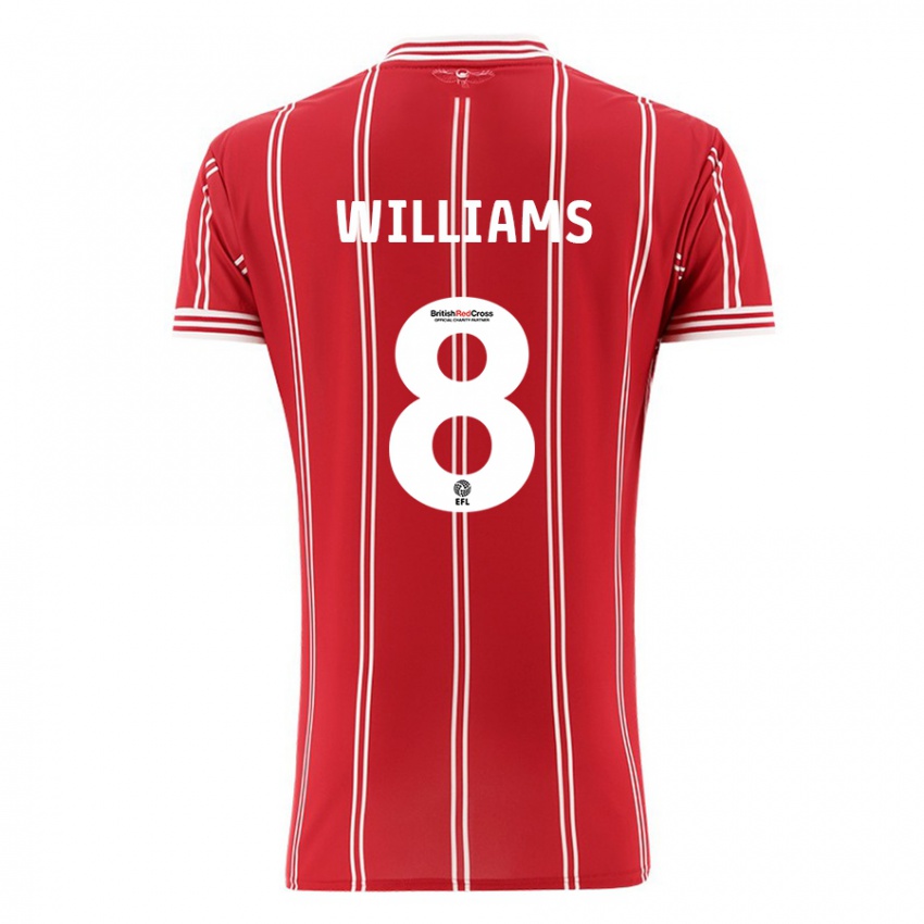 Bambino Maglia Joe Williams #8 Rosso Kit Gara Home 2023/24 Maglietta