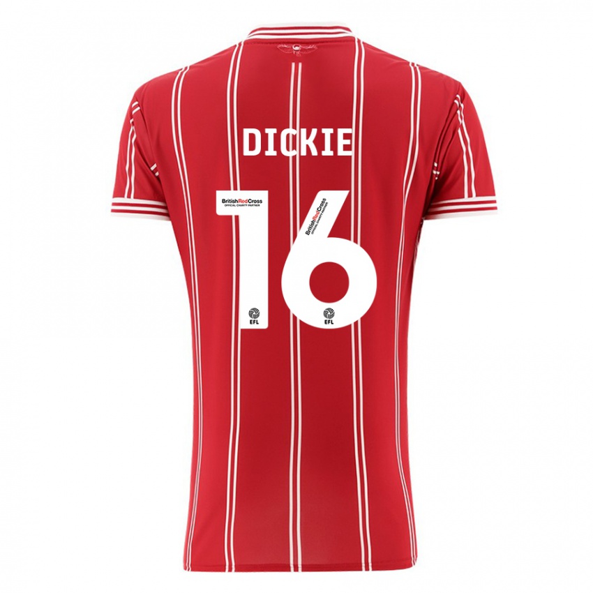 Bambino Maglia Rob Dickie #16 Rosso Kit Gara Home 2023/24 Maglietta