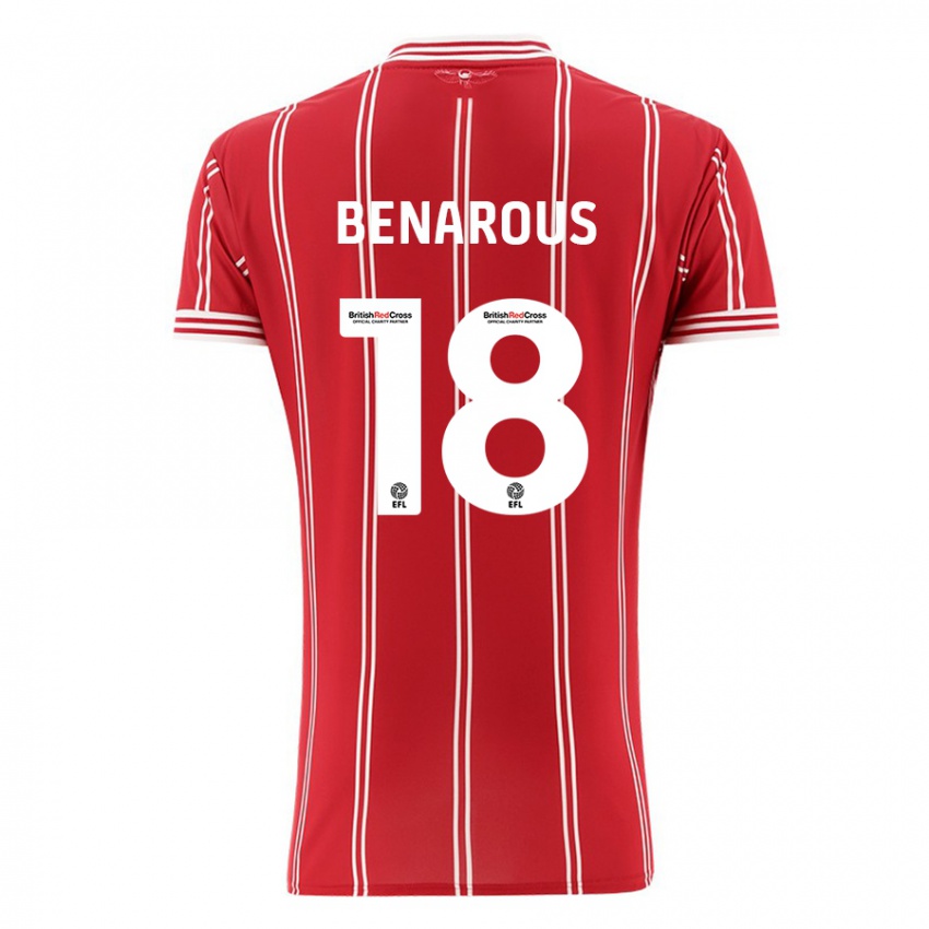 Bambino Maglia Ayman Benarous #18 Rosso Kit Gara Home 2023/24 Maglietta