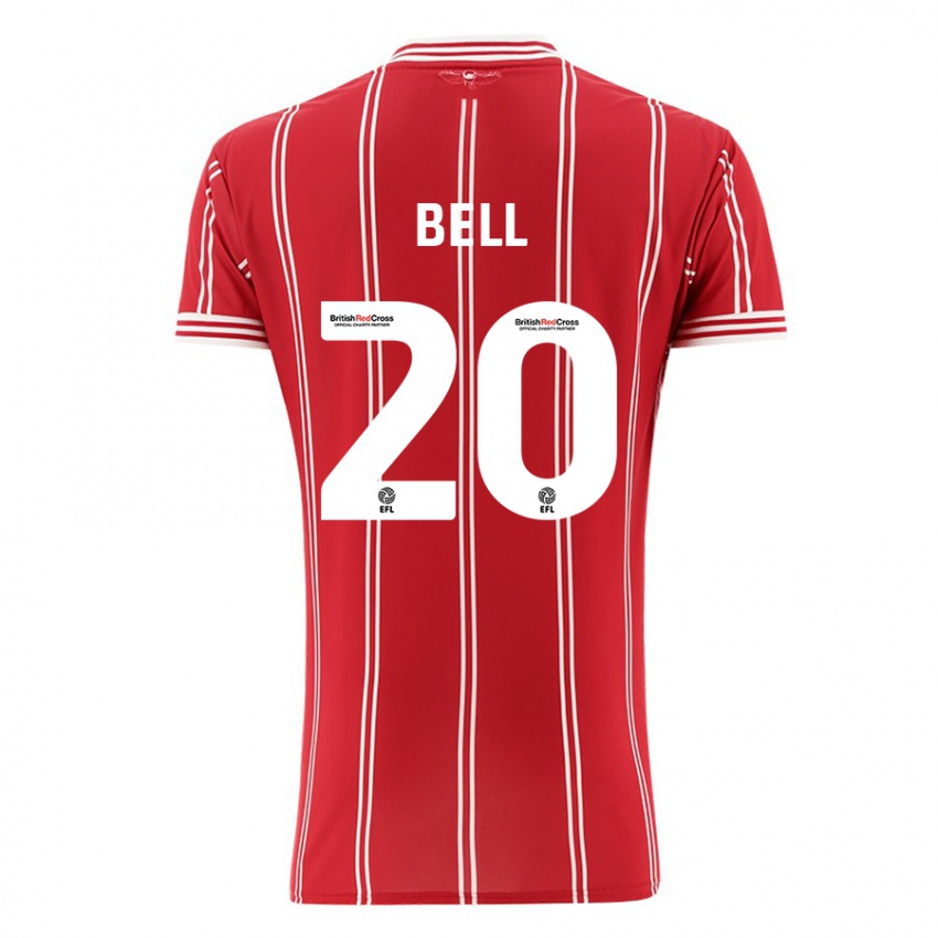 Bambino Maglia Sam Bell #20 Rosso Kit Gara Home 2023/24 Maglietta