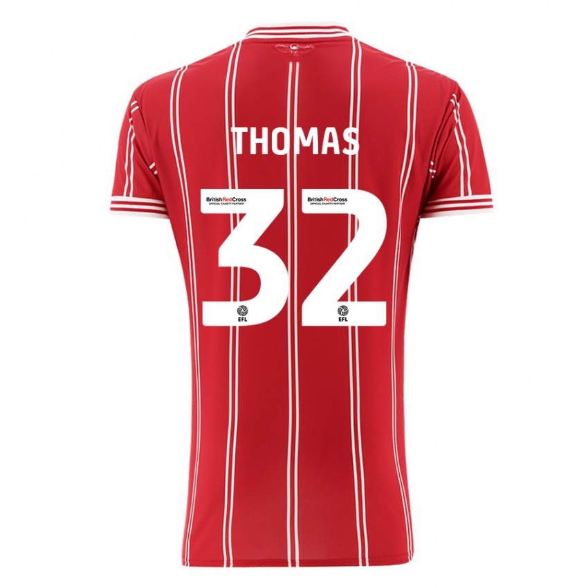 Bambino Maglia Lewis Thomas #32 Rosso Kit Gara Home 2023/24 Maglietta