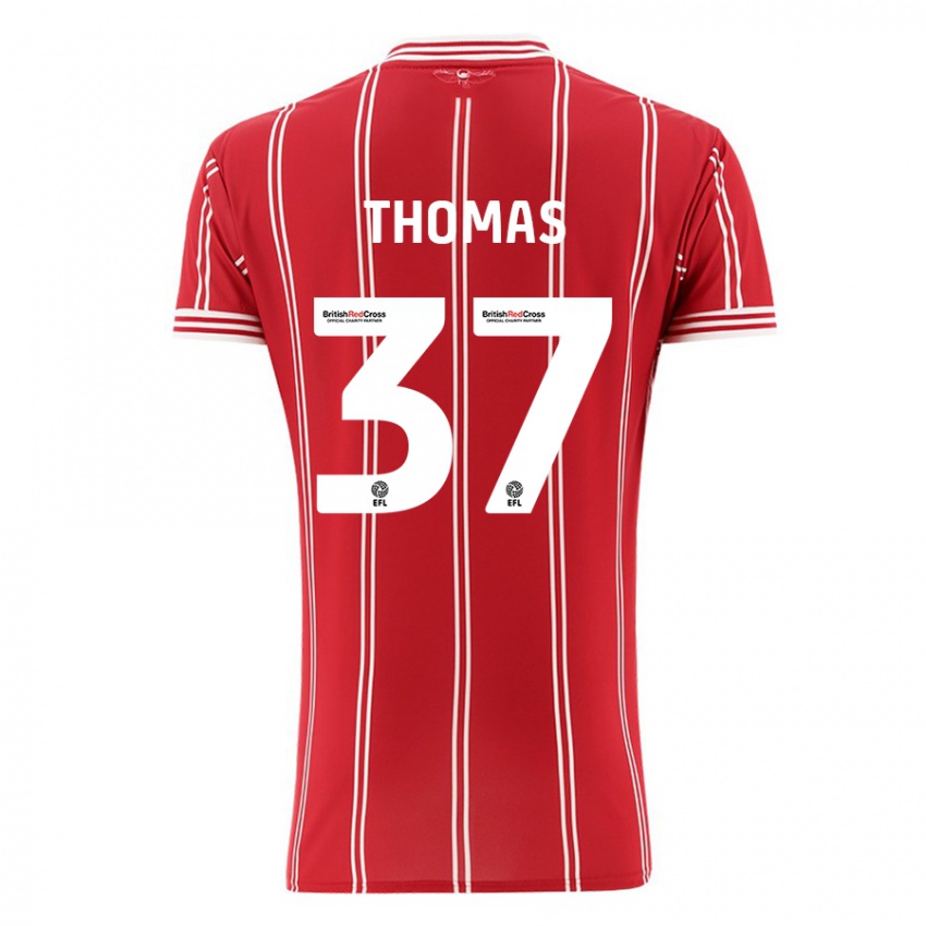 Bambino Maglia Olly Thomas #37 Rosso Kit Gara Home 2023/24 Maglietta