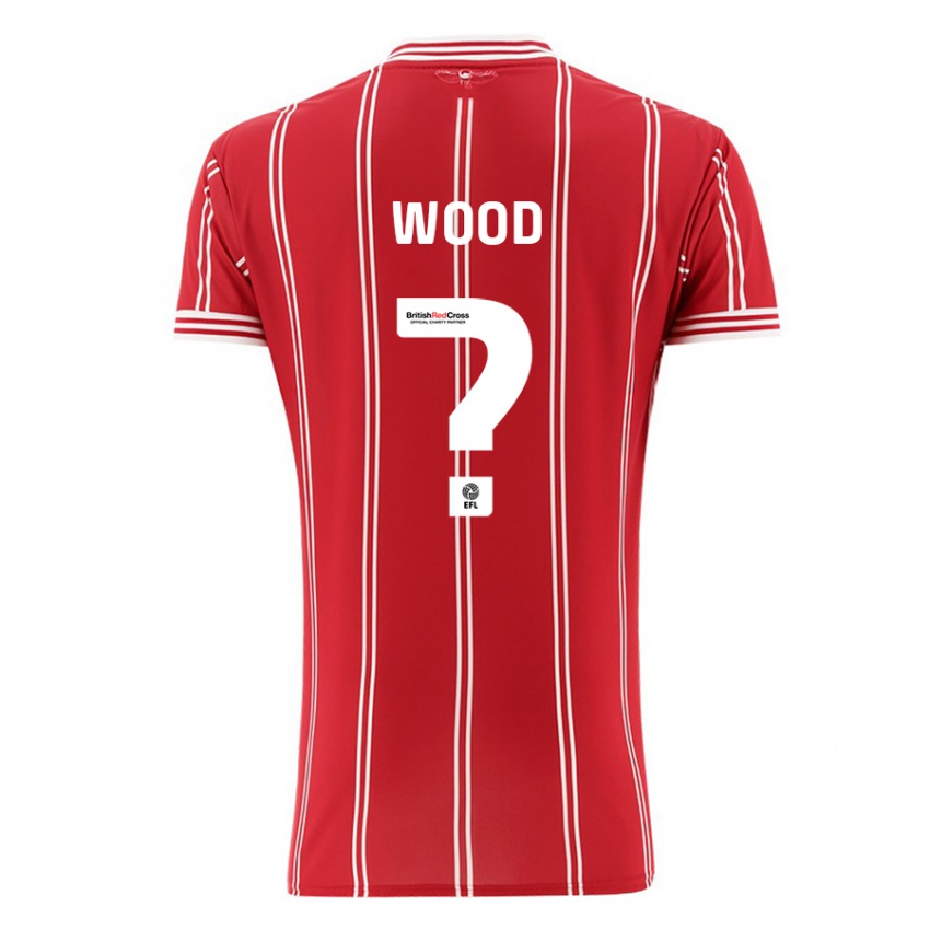 Bambino Maglia Callum Wood #0 Rosso Kit Gara Home 2023/24 Maglietta