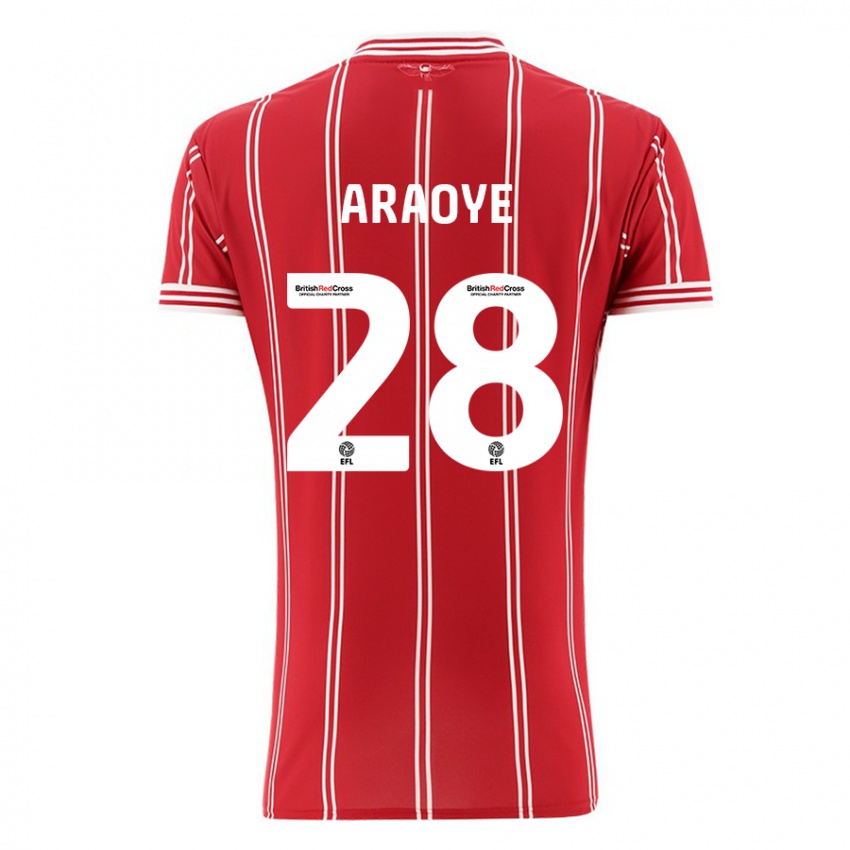 Bambino Maglia Raphael Araoye #28 Rosso Kit Gara Home 2023/24 Maglietta