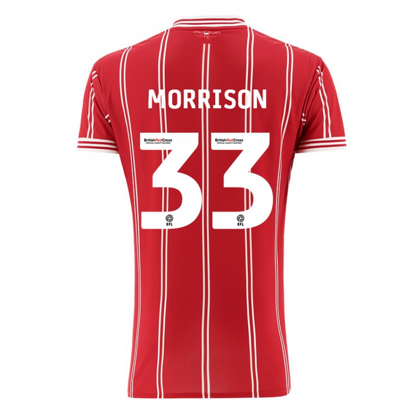 Bambino Maglia Elijah Morrison #33 Rosso Kit Gara Home 2023/24 Maglietta