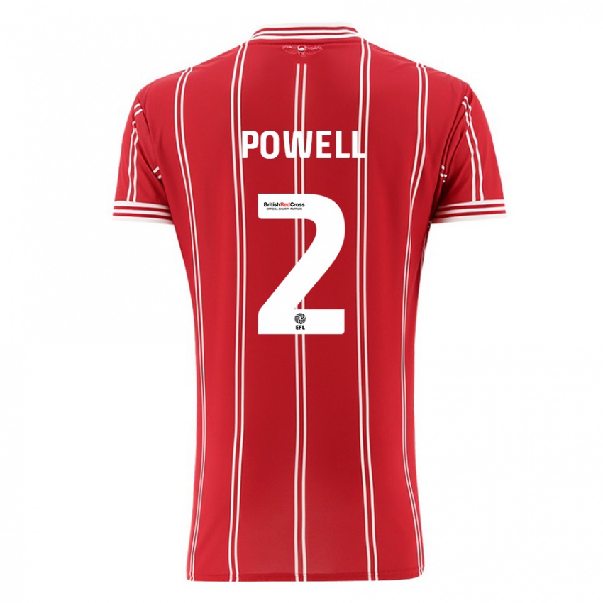 Bambino Maglia Ella Powell #2 Rosso Kit Gara Home 2023/24 Maglietta