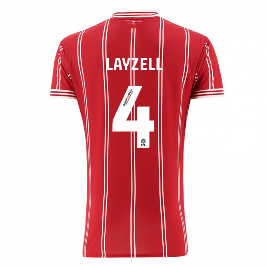 Bambino Maglia Naomi Layzell #4 Rosso Kit Gara Home 2023/24 Maglietta