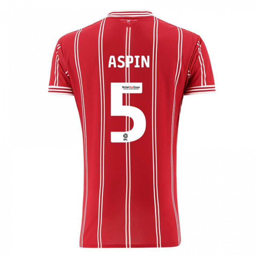 Bambino Maglia Brooke Aspin #5 Rosso Kit Gara Home 2023/24 Maglietta