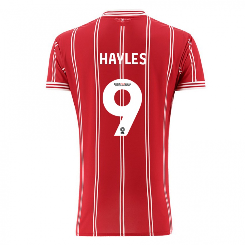 Bambino Maglia Shania Hayles #9 Rosso Kit Gara Home 2023/24 Maglietta