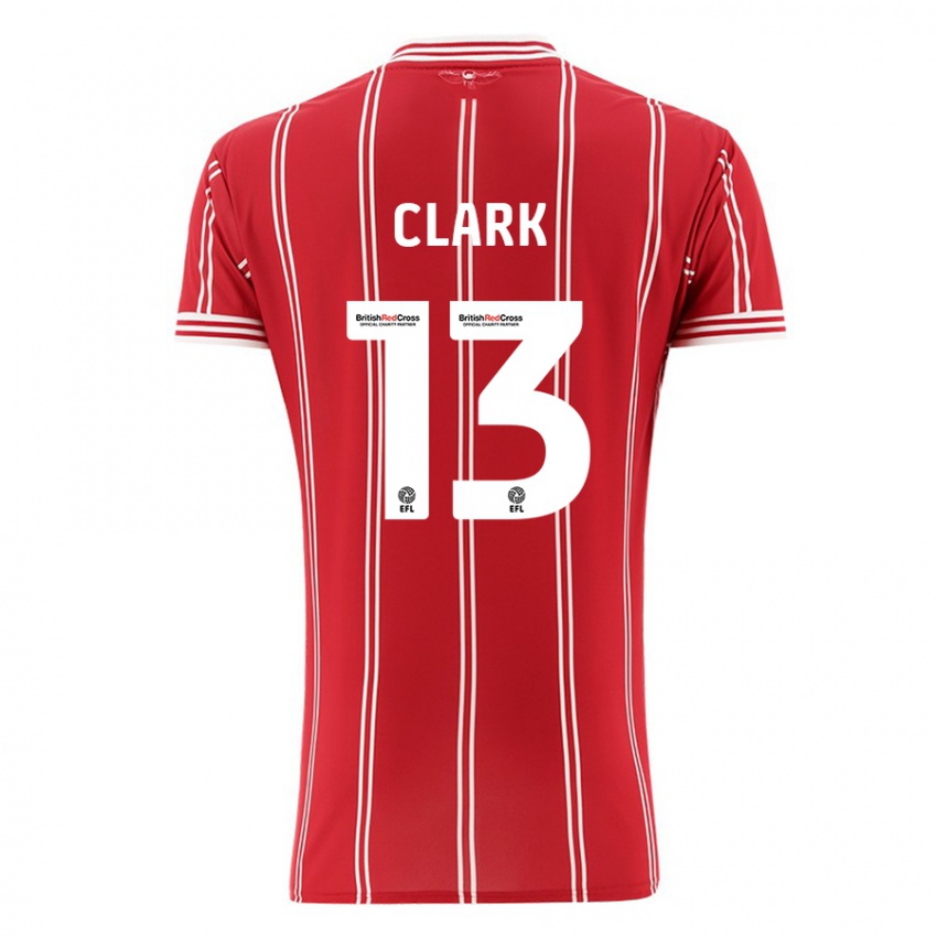 Bambino Maglia Olivia Clark #13 Rosso Kit Gara Home 2023/24 Maglietta