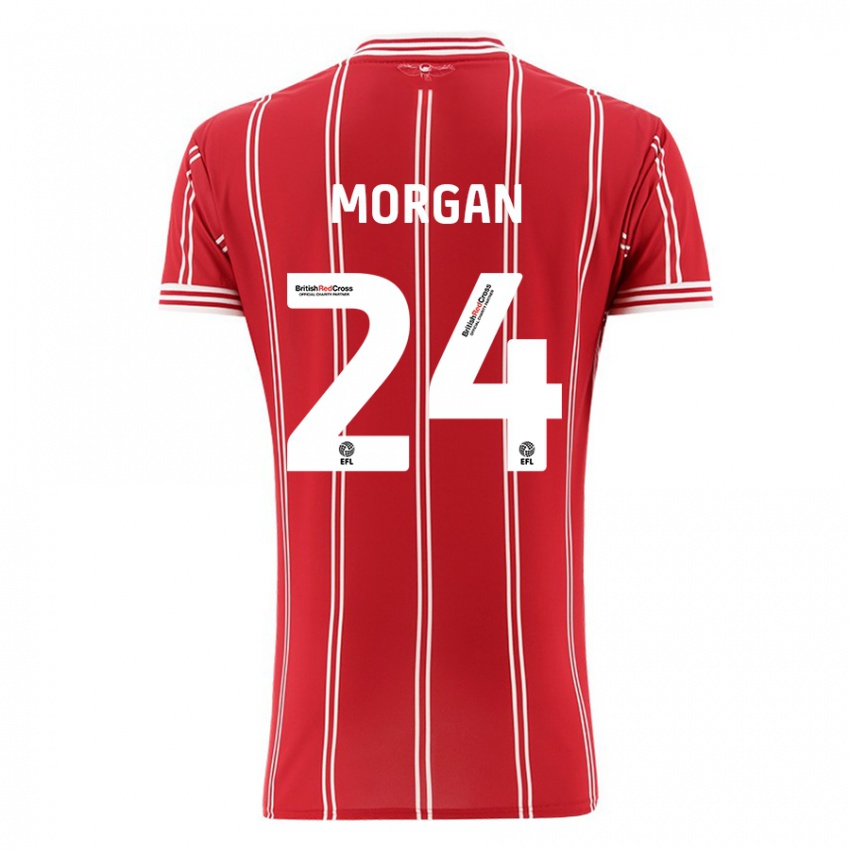 Bambino Maglia Ffion Morgan #24 Rosso Kit Gara Home 2023/24 Maglietta