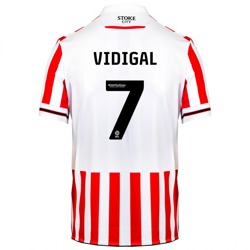 Bambino Maglia André Vidigal #7 Rosso Bianco Kit Gara Home 2023/24 Maglietta