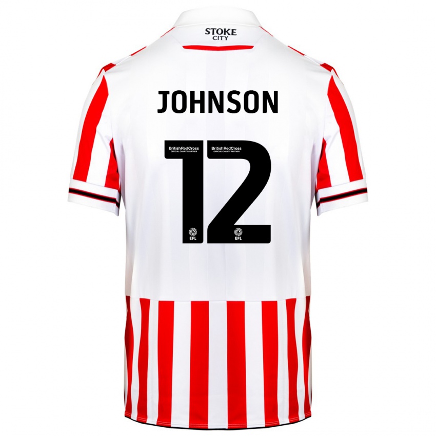 Bambino Maglia Daniel Johnson #12 Rosso Bianco Kit Gara Home 2023/24 Maglietta