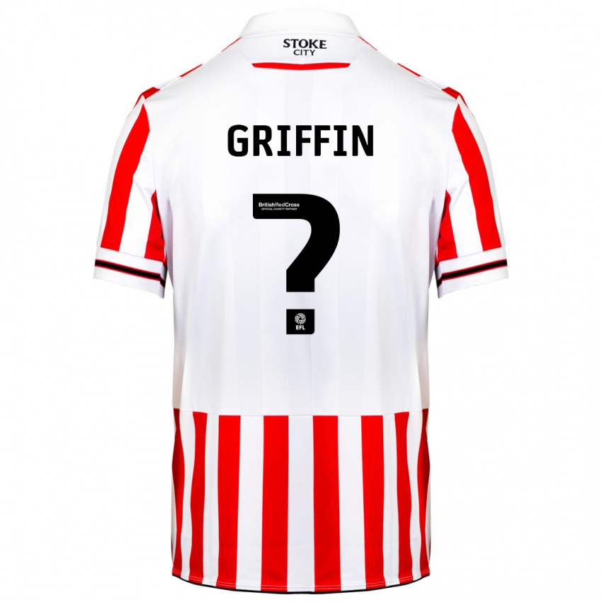 Bambino Maglia Jake Griffin #0 Rosso Bianco Kit Gara Home 2023/24 Maglietta