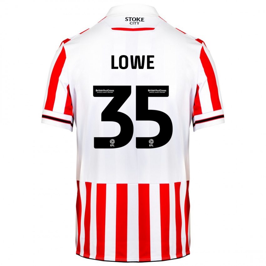 Bambino Maglia Nathan Lowe #35 Rosso Bianco Kit Gara Home 2023/24 Maglietta