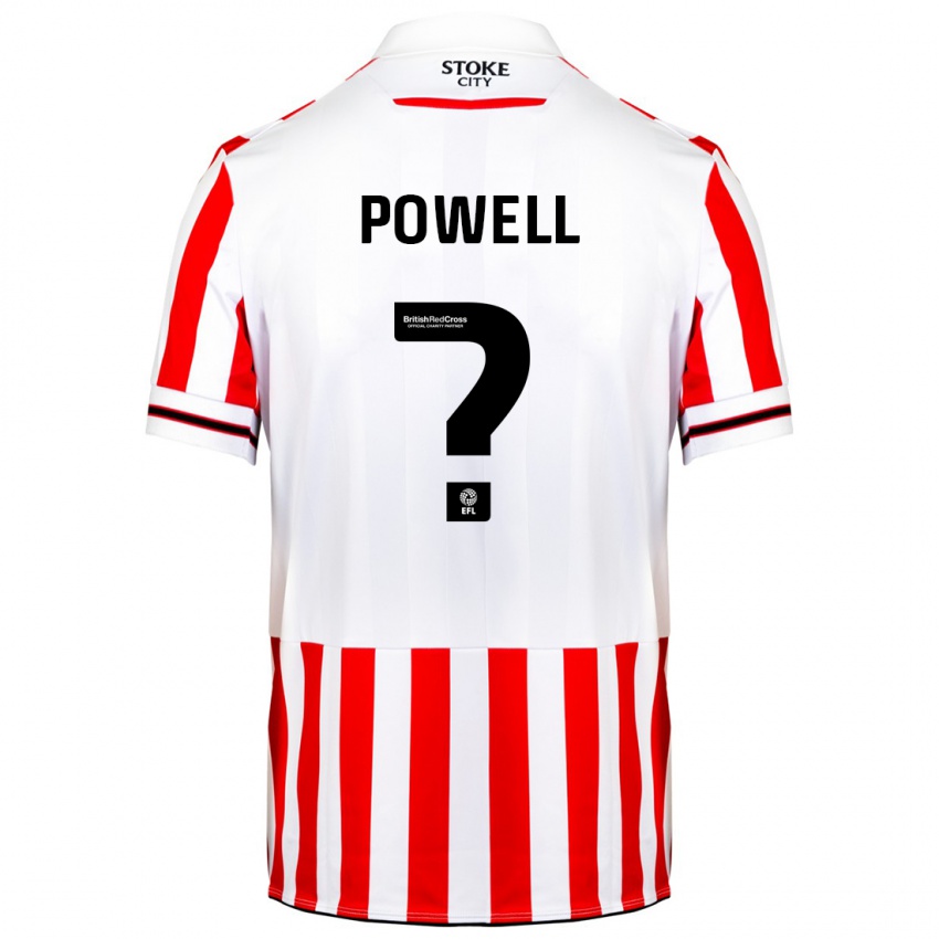 Bambino Maglia Owen Powell #0 Rosso Bianco Kit Gara Home 2023/24 Maglietta