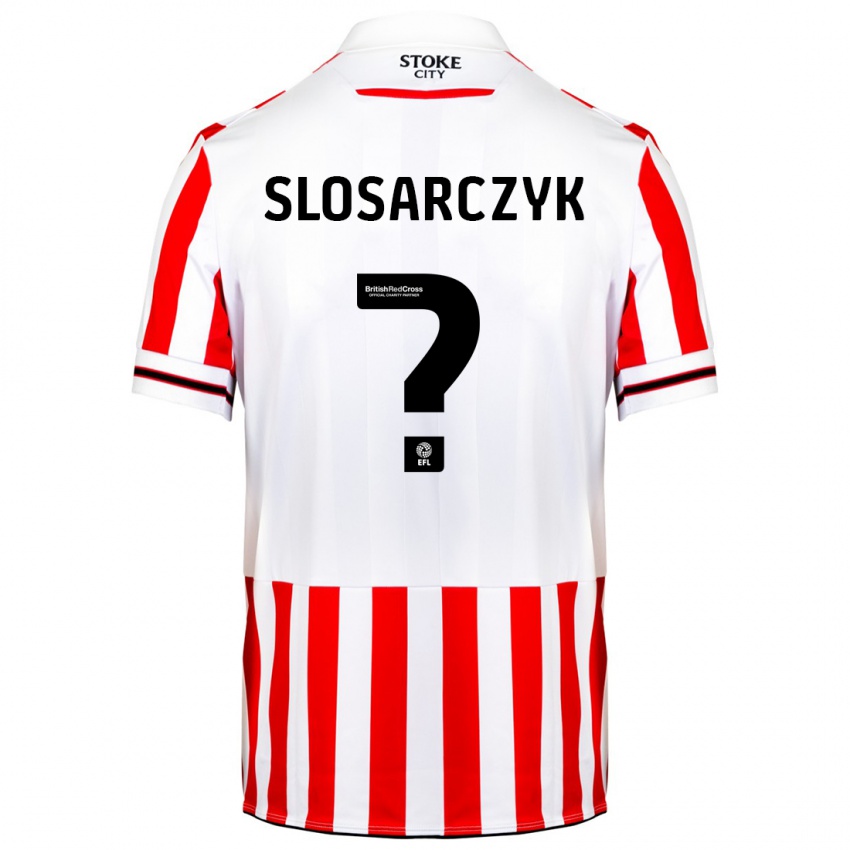 Bambino Maglia Nikolas Slosarczyk #0 Rosso Bianco Kit Gara Home 2023/24 Maglietta