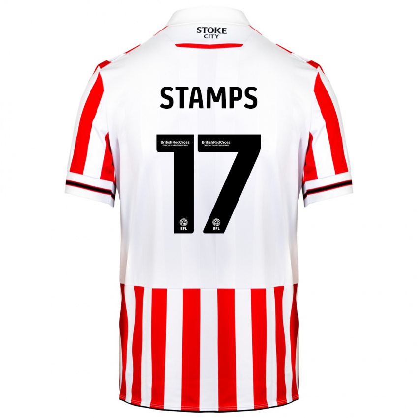 Bambino Maglia Shannon Stamps #17 Rosso Bianco Kit Gara Home 2023/24 Maglietta