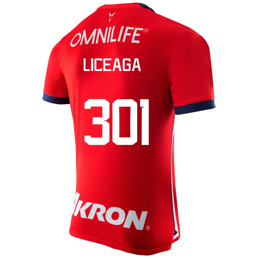 Bambino Maglia Juan Liceaga #301 Rosso Kit Gara Home 2023/24 Maglietta