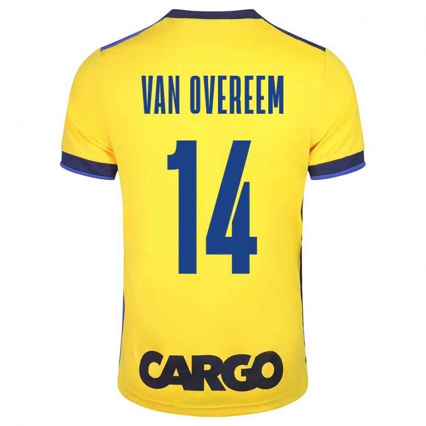 Bambino Maglia Joris Van Overeem #14 Giallo Kit Gara Home 2023/24 Maglietta