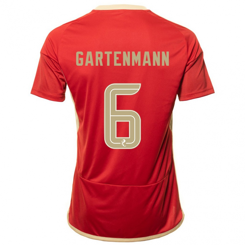 Bambino Maglia Stefan Gartenmann #6 Rosso Kit Gara Home 2023/24 Maglietta