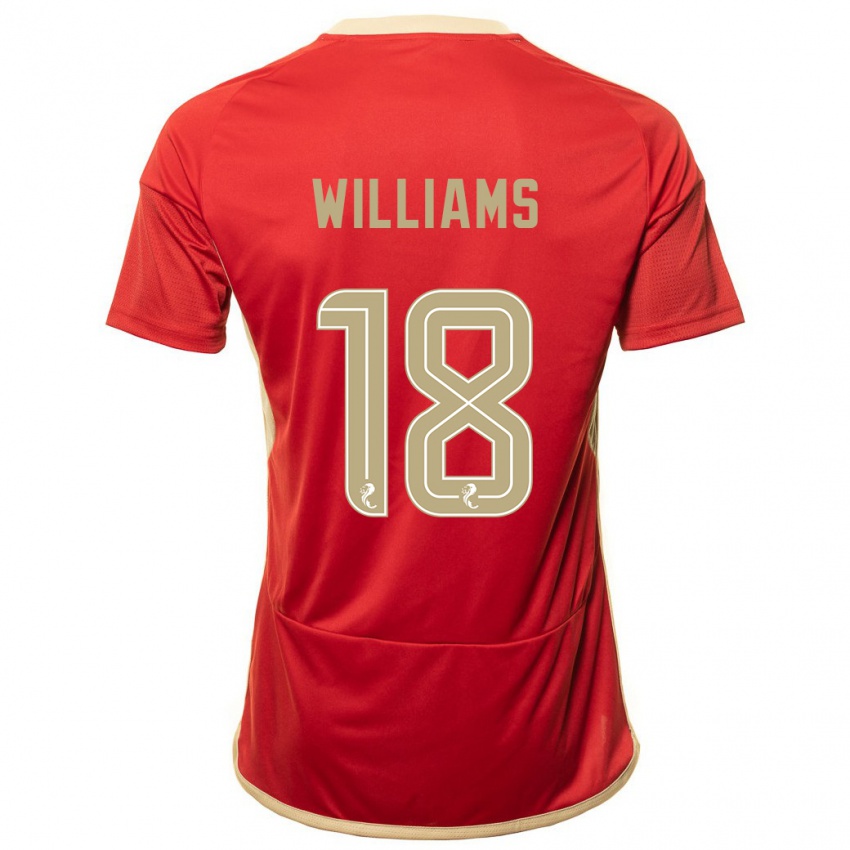 Bambino Maglia Rhys Williams #18 Rosso Kit Gara Home 2023/24 Maglietta