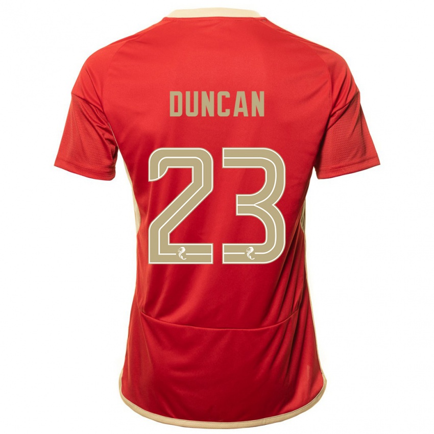 Bambino Maglia Ryan Duncan #23 Rosso Kit Gara Home 2023/24 Maglietta