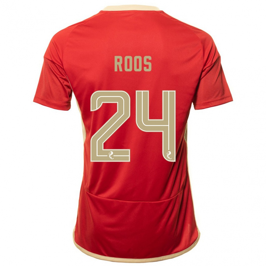 Bambino Maglia Kelle Roos #24 Rosso Kit Gara Home 2023/24 Maglietta