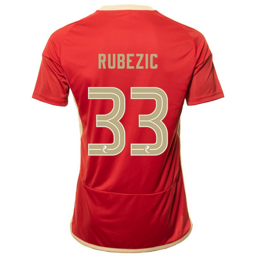 Bambino Maglia Slobodan Rubezic #33 Rosso Kit Gara Home 2023/24 Maglietta