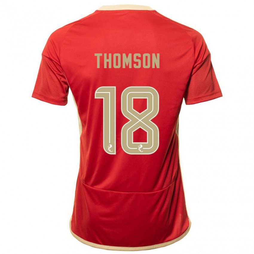 Bambino Maglia Eva Thomson #18 Rosso Kit Gara Home 2023/24 Maglietta