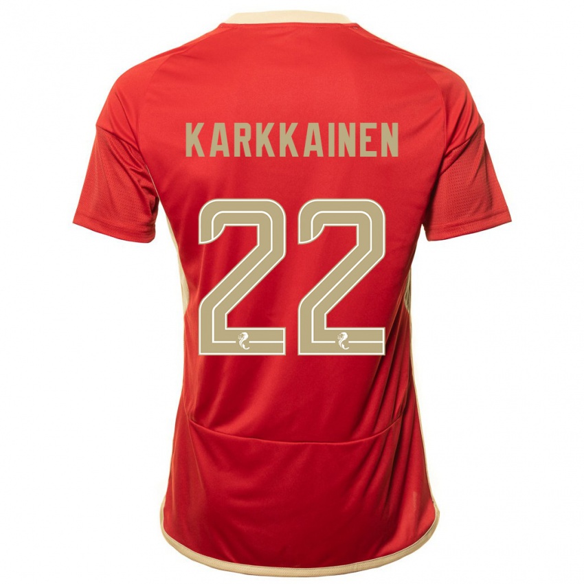 Bambino Maglia Elena Kärkkäinen #22 Rosso Kit Gara Home 2023/24 Maglietta