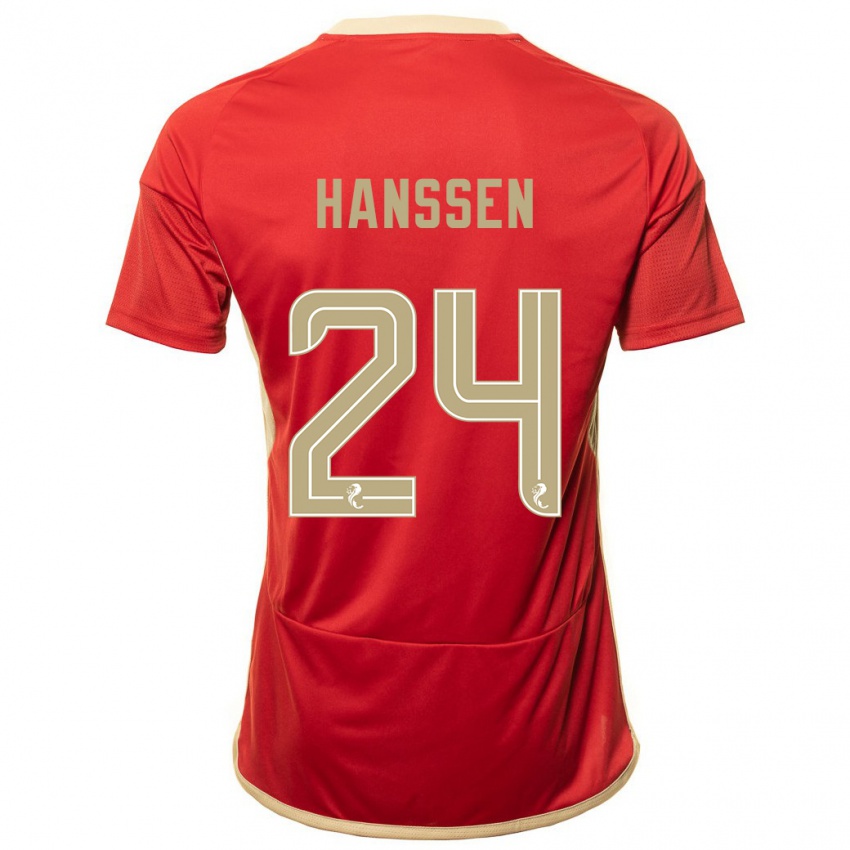 Bambino Maglia Nadine Hanssen #24 Rosso Kit Gara Home 2023/24 Maglietta