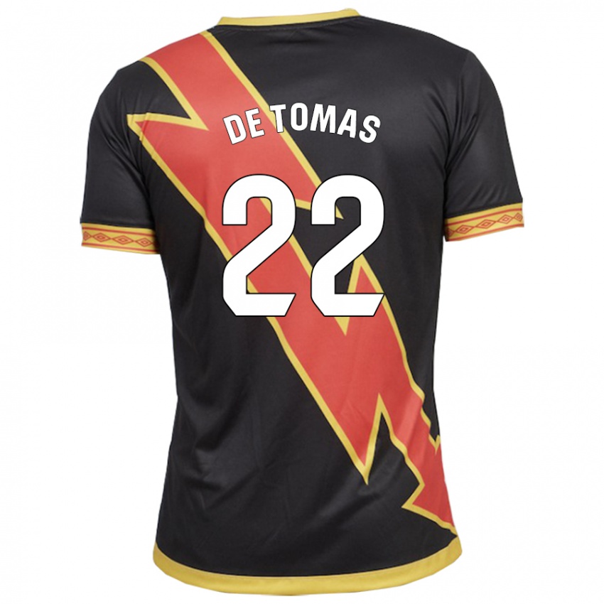 Bambino Maglia Raúl De Tomás #22 Nero Kit Gara Away 2023/24 Maglietta