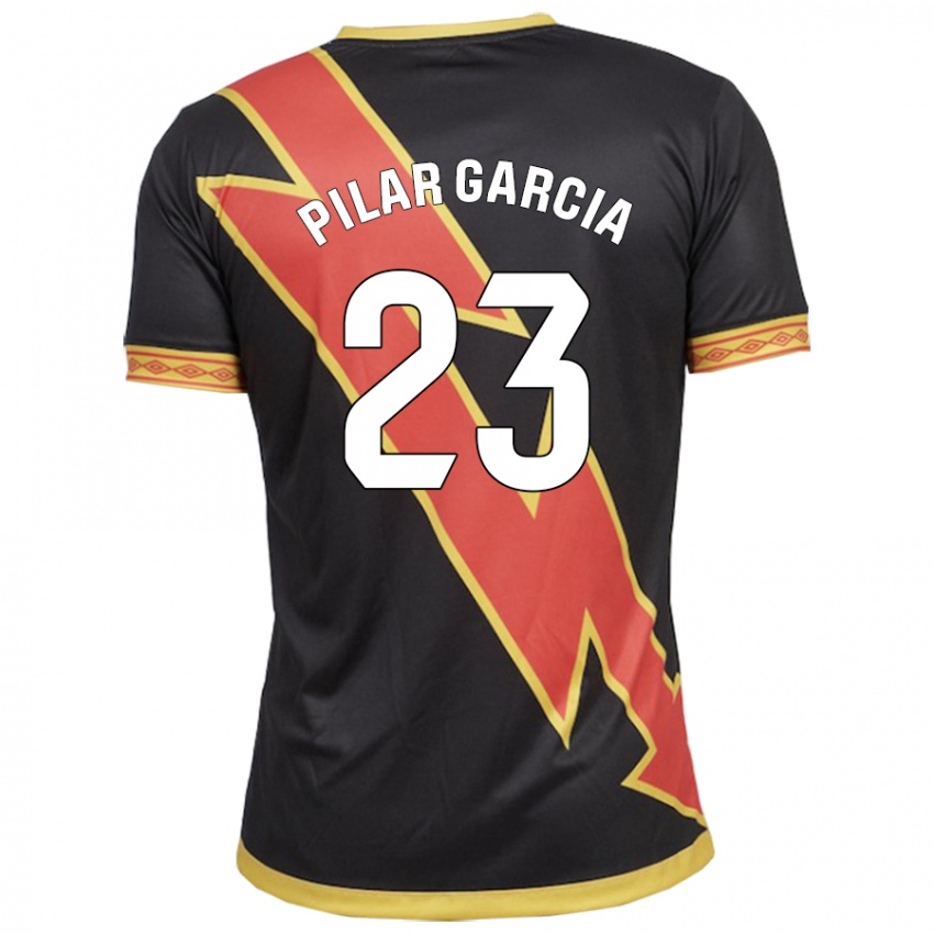 Bambino Maglia María Pilar García Villalba #23 Nero Kit Gara Away 2023/24 Maglietta