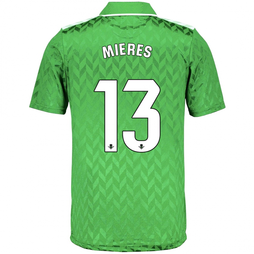 Bambino Maglia Malena Mieres García #13 Verde Kit Gara Away 2023/24 Maglietta